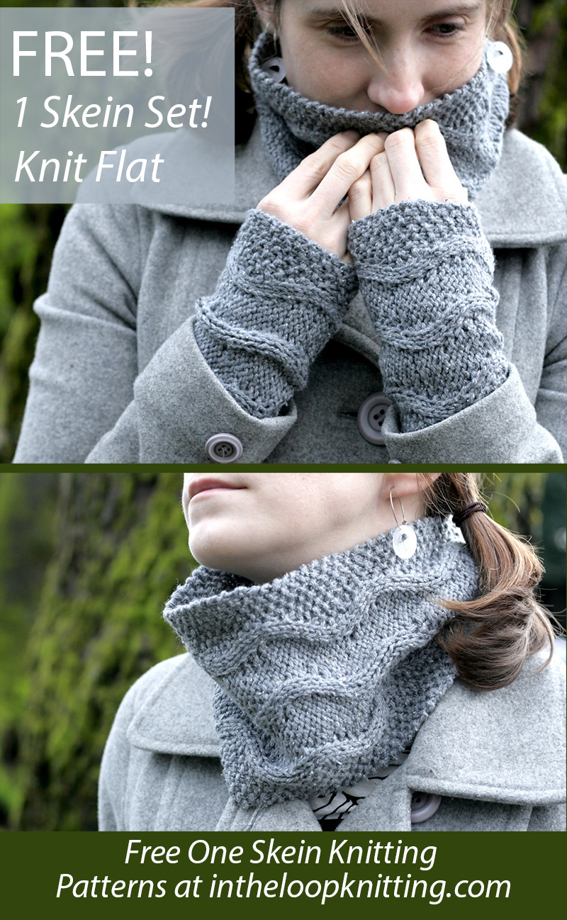 Free One Skein Cowl and Mitts Knitting Pattern Paris Roubaix