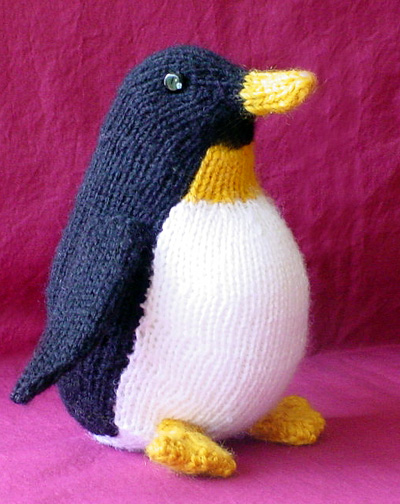 Free knitting pattern for Pasha the Penguin 8 inch toy