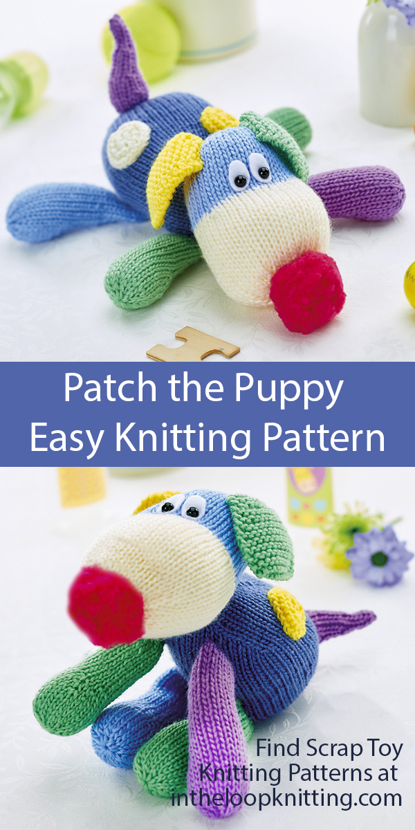 Knitting Pattern for Easy Patch the Puppy by Amanda Berry