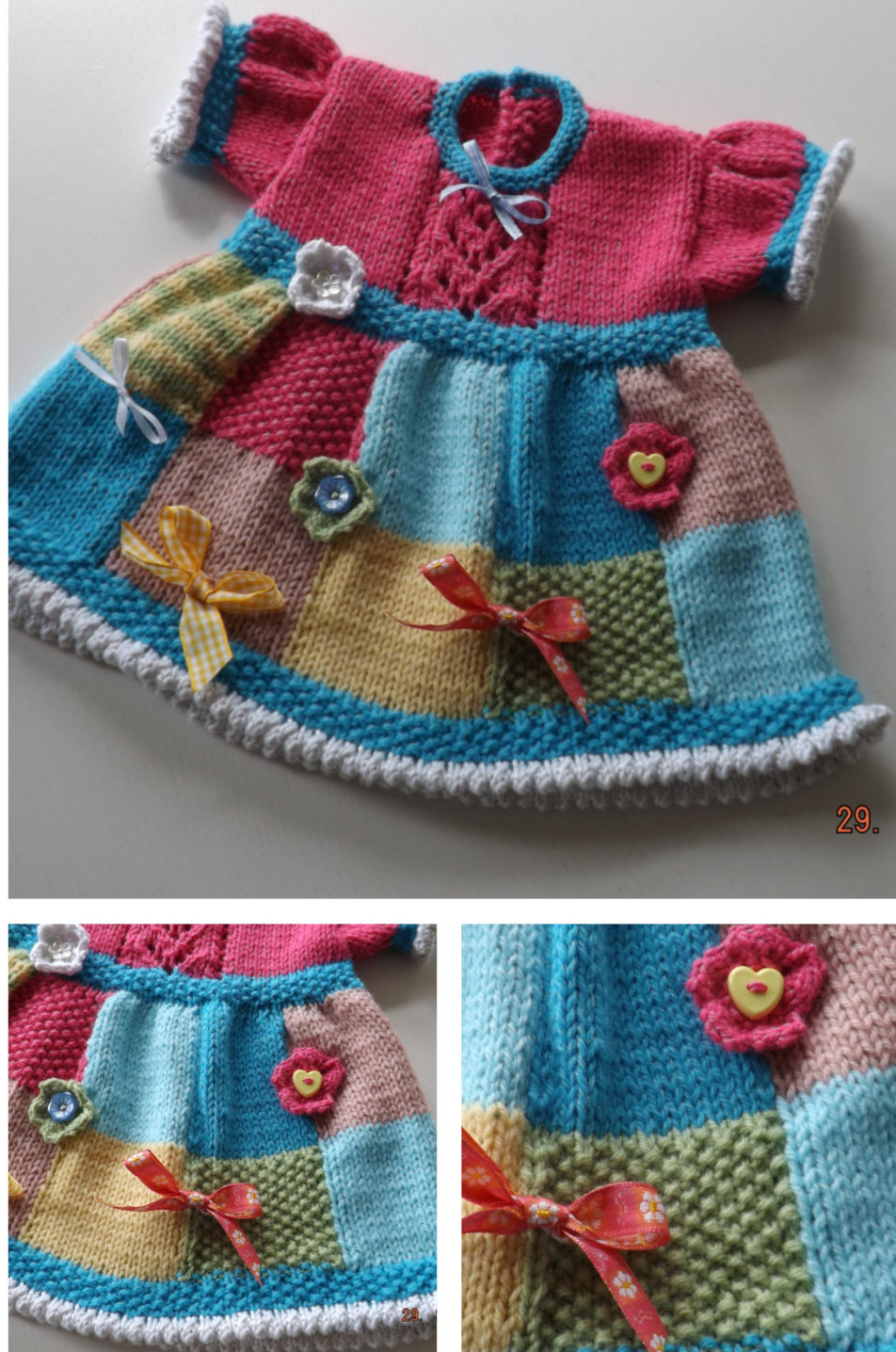 Knitting Pattern for Patchwork Baby Dress
