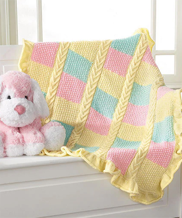 Patchwork Baby Blanket Knitting Pattern Great Stashbuster