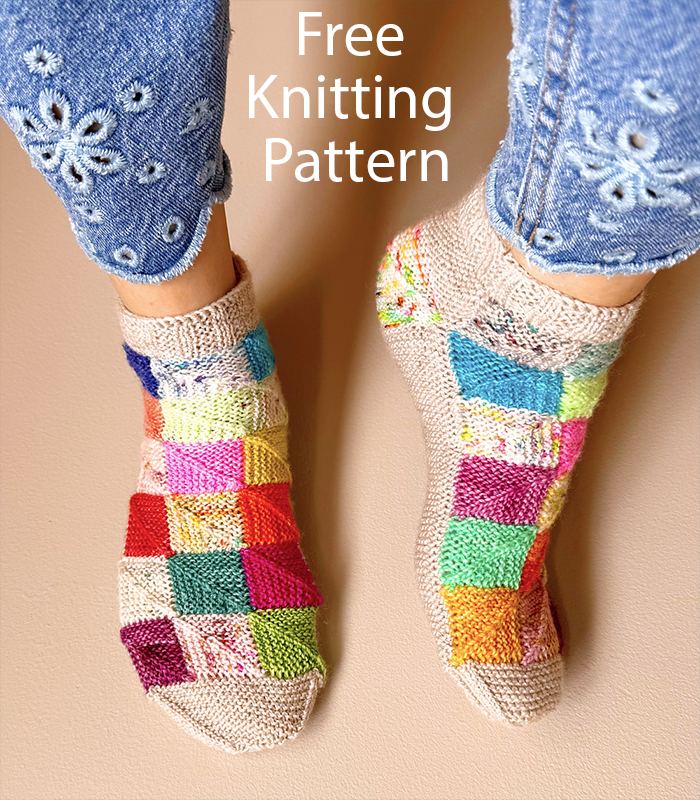 Free Stash Buster Accessory Patchwork House Socks Knitting Pattern