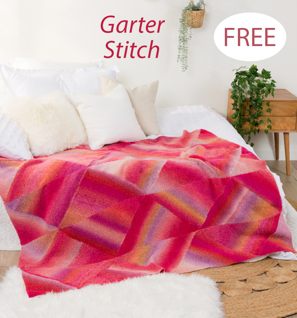 Free Knitting Pattern Garter Stitch Patchwork Triangles Blanket