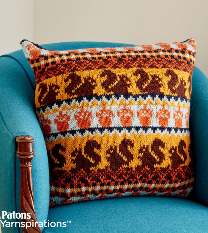 Free Knitting Pattern for Autumn Harvest Knit Pillow