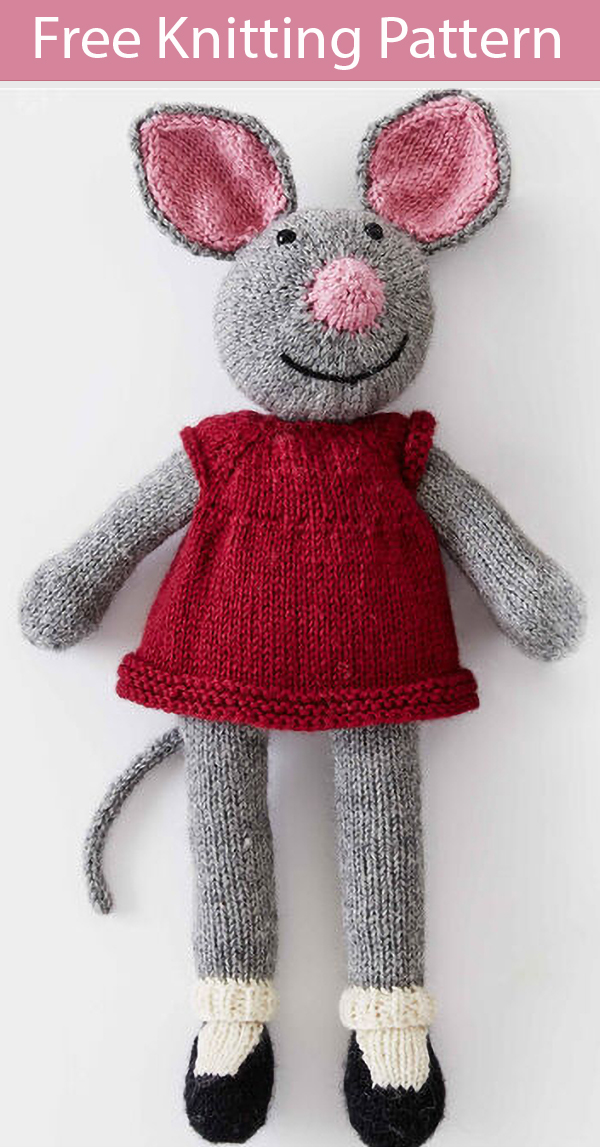 Free Knitting Pattern for Country Mouse Doll
