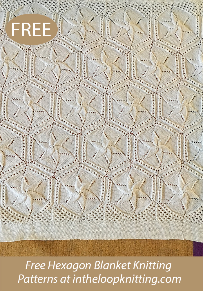 Free Flower Hexagon Blanket Knitting Pattern