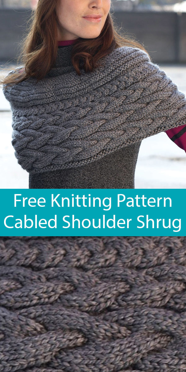 Free Knitting Pattern for Cabled Shoulder Shrug
