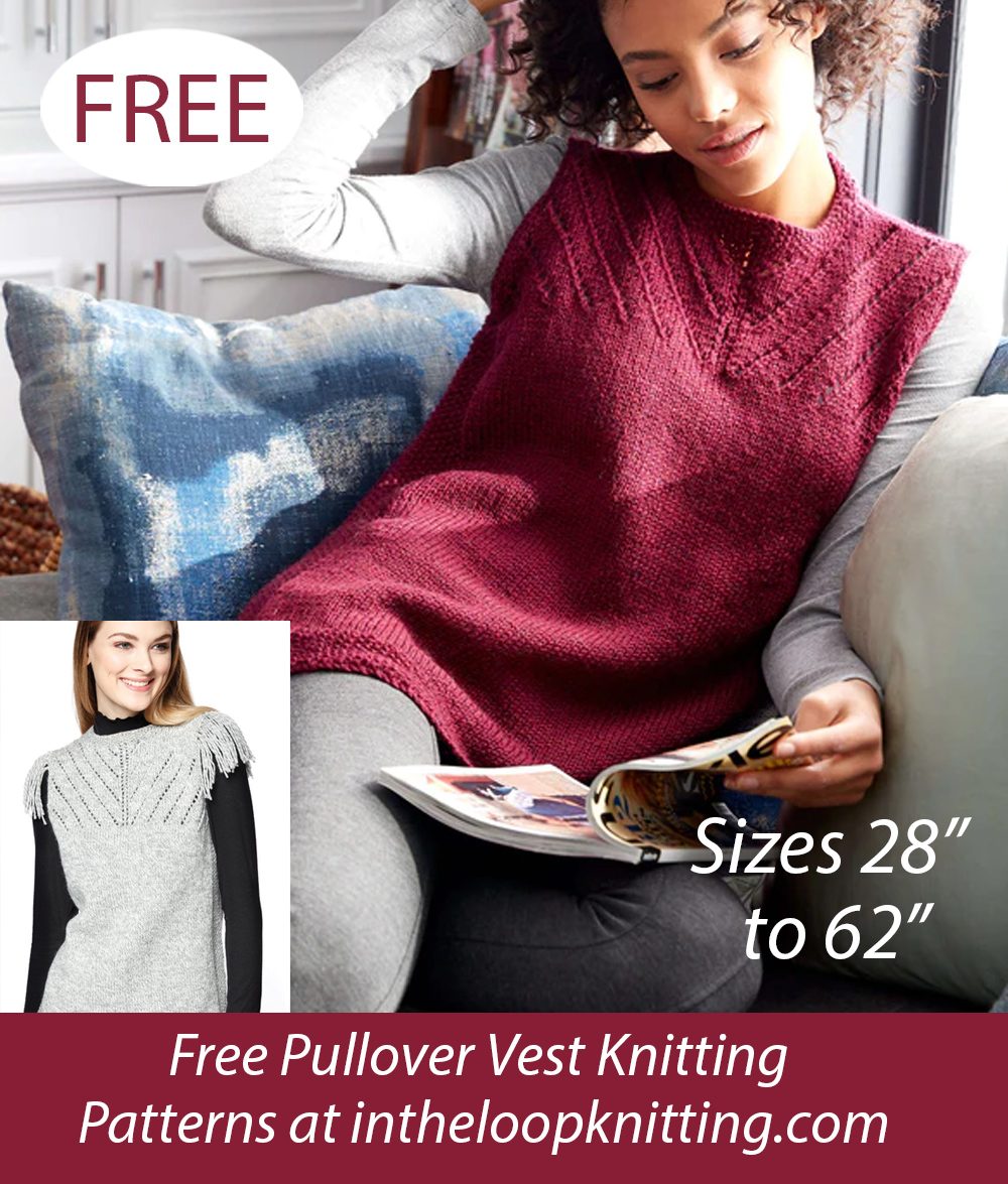 Free Diagonal Yoke Vest Knitting Pattern