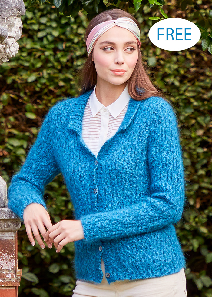 Patricia Cardigan Collared Cardigan  Knitting Pattern