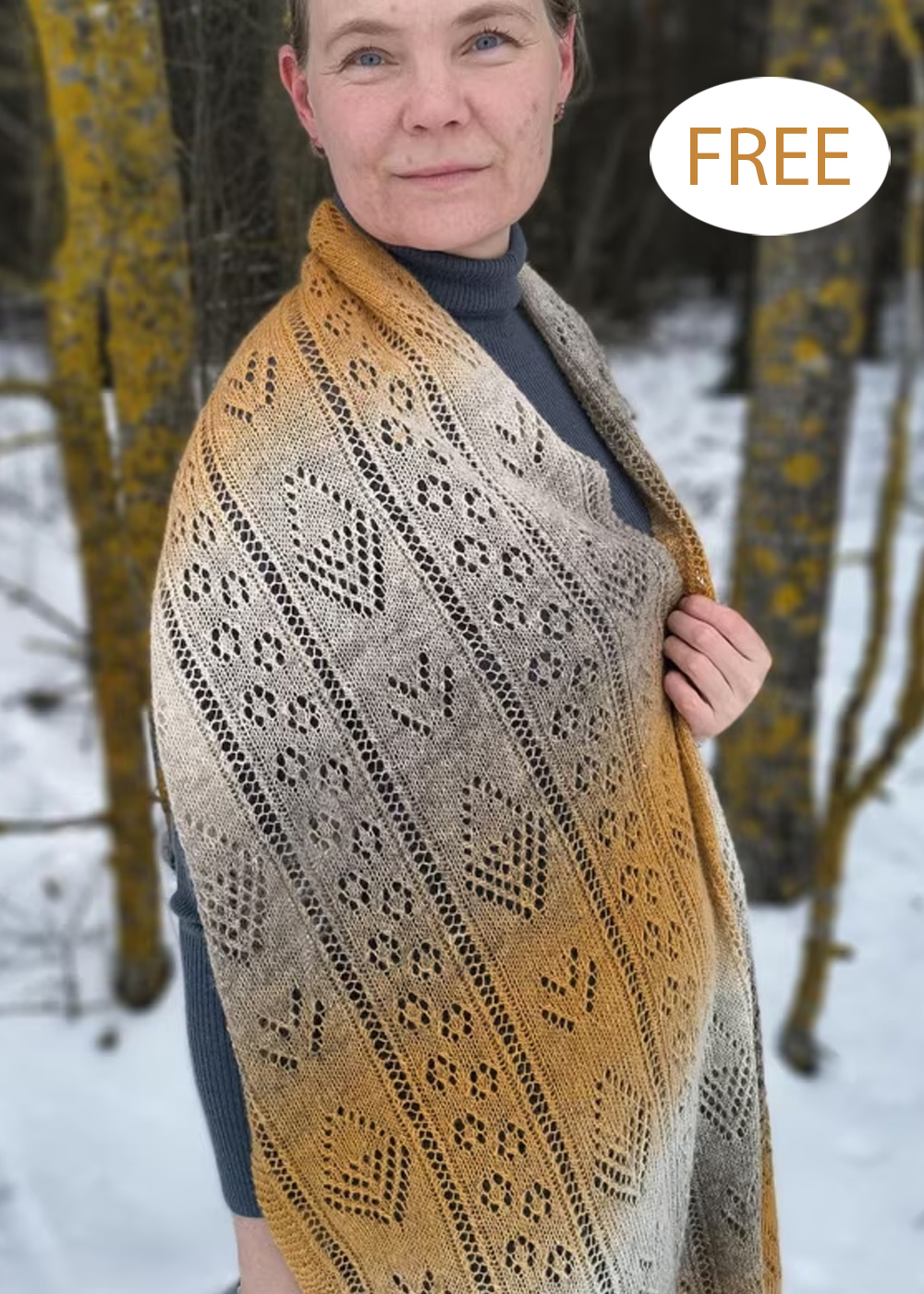 Free Pļava Stole Knitting Pattern