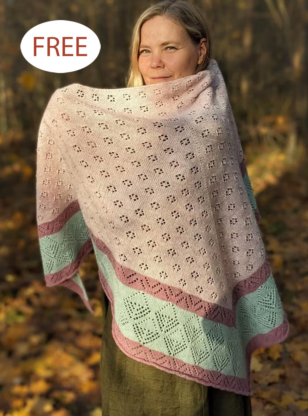 Free Knitting Pattern Pļava  Shawl
