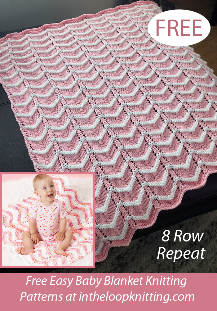 Free Peachy Peaks Baby Blanket Knitting Pattern