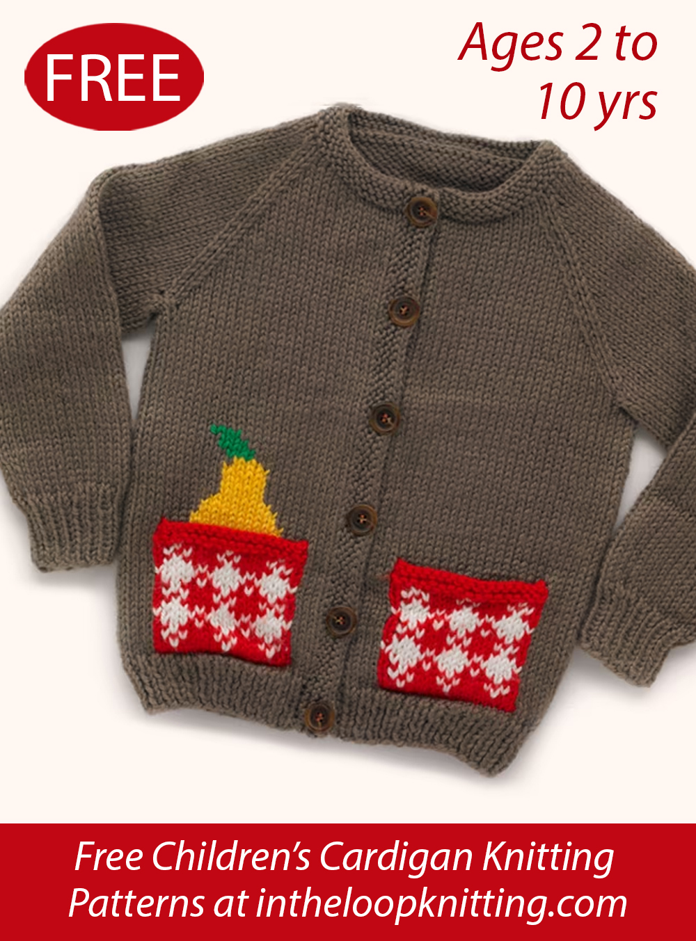Free Child's Pear Cardigan Knitting Pattern