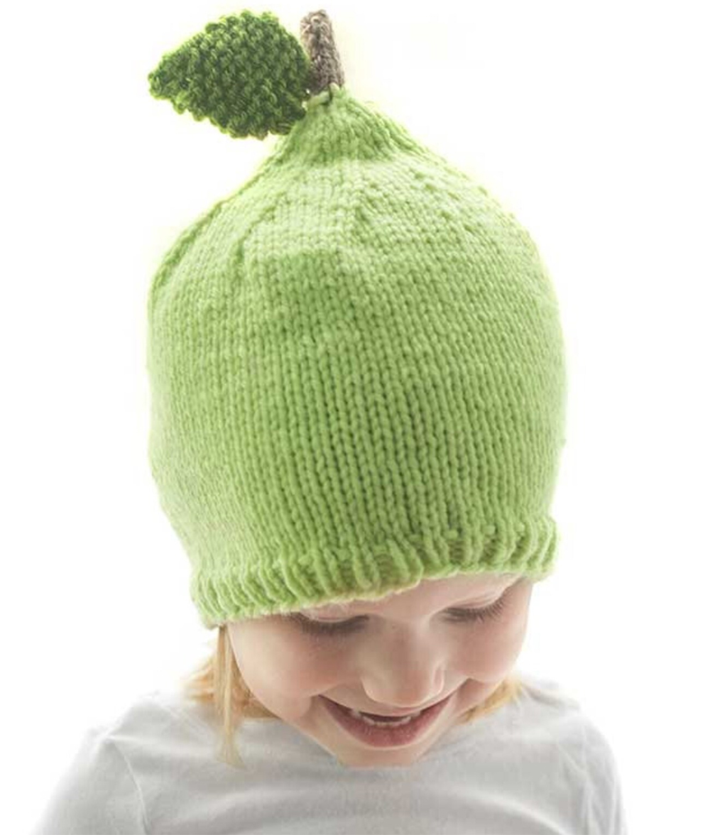 Free Knitting Pattern Lemon or Pear Baby Hat