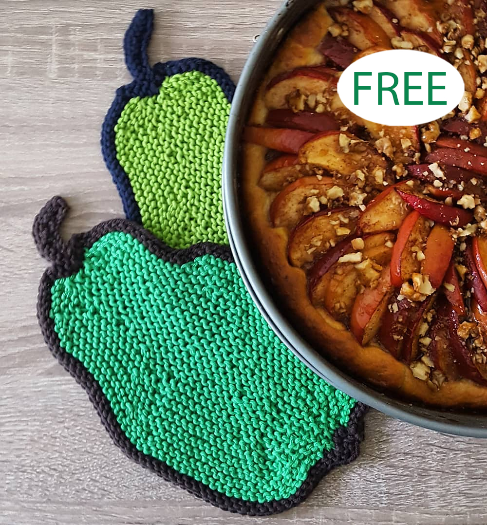 Free Pear Potholders Knitting Pattern