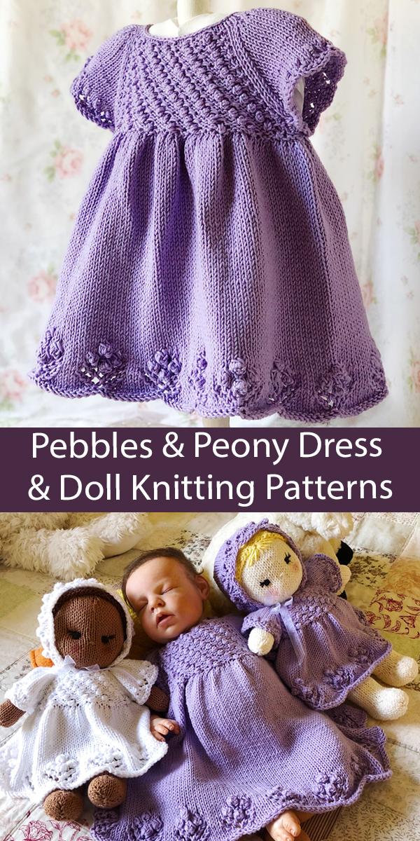 Pebbles and Peony Dress and Doll Knitting Pattern