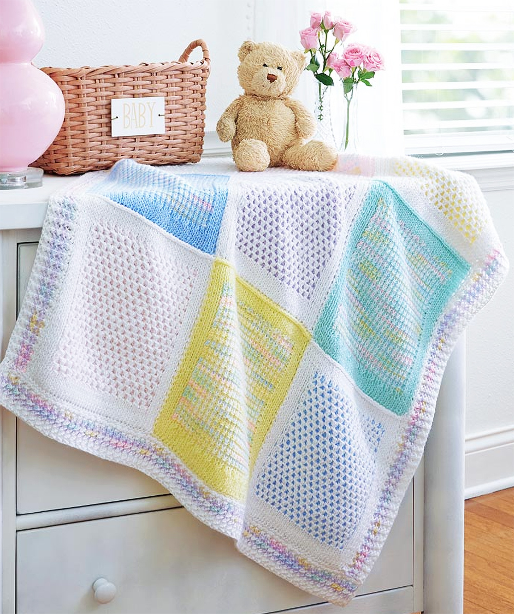 Peek-A-Boo Baby Blanket Knitting Pattern