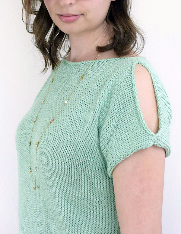 Free Knitting Pattern for Easy Peek-A-Boo Tee