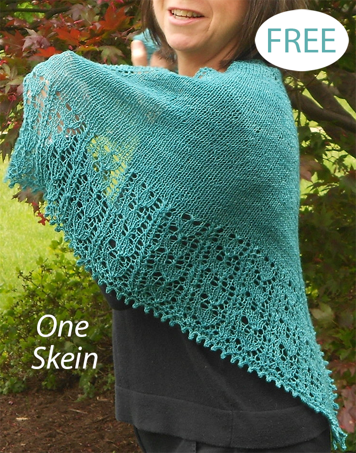 Free One Skein Peeping Hearts Shawl Knitting Pattern