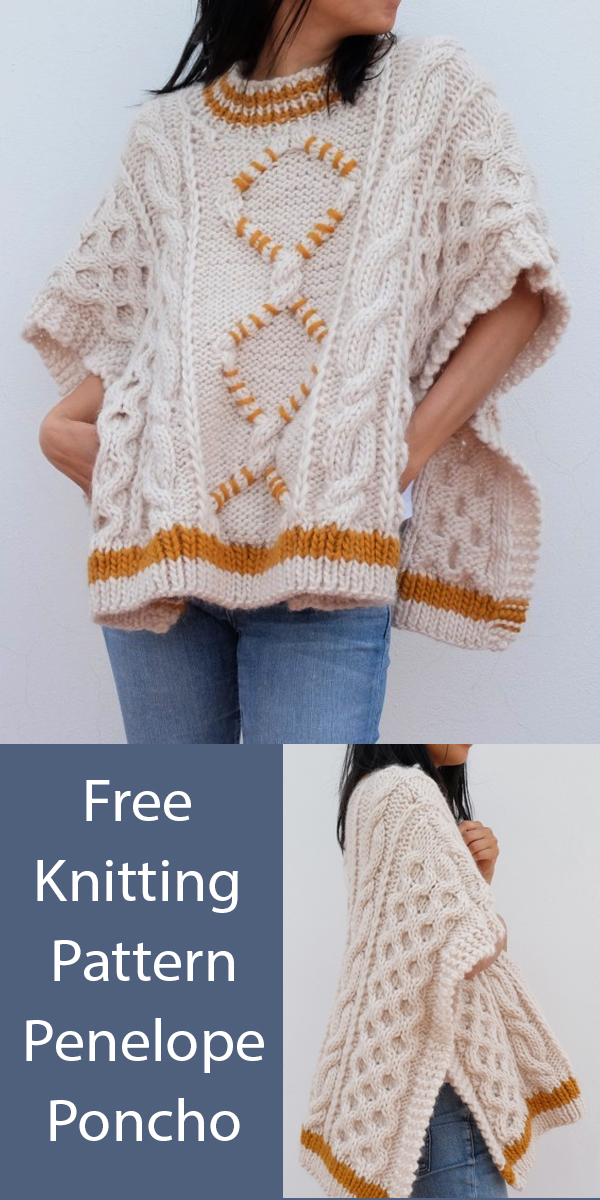 Free Penelope Poncho Knitting Pattern 4 Row Repeat
