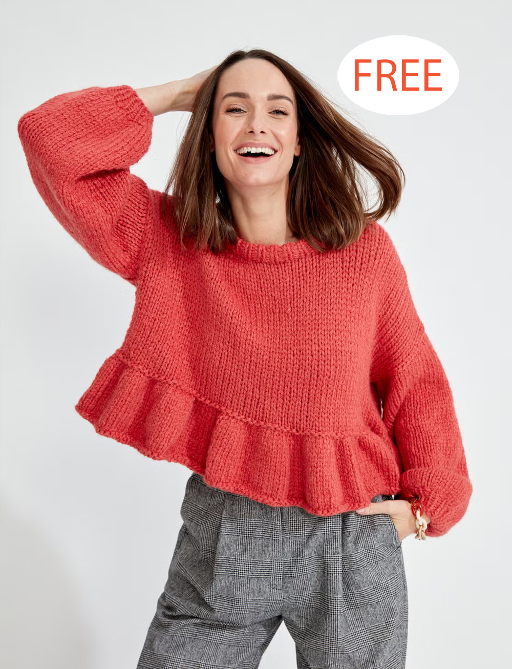 Free Peplum Jumper Sweater Knitting Pattern