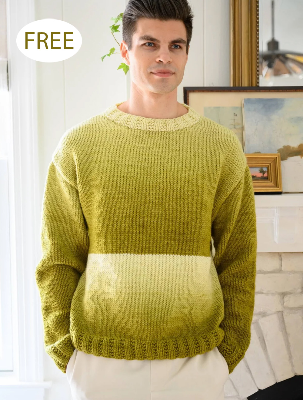 Free Men's 41 Pullover in Lana Grossa Cool Wool Perfect Pullover Sweater Knitting Pattern
