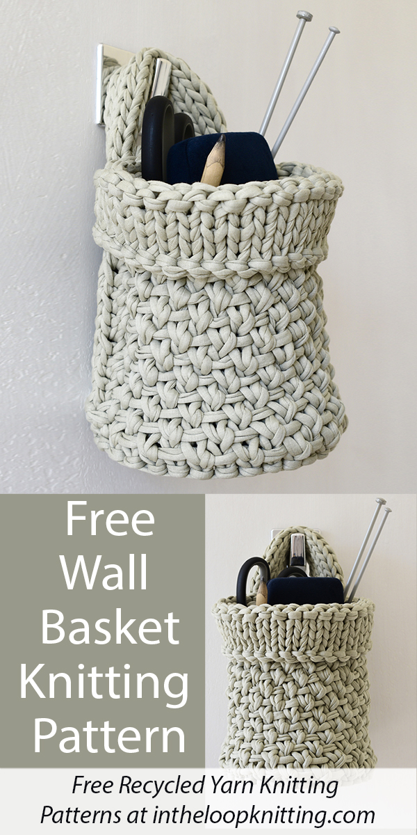 Free Basket Knitting Pattern Perin Knitted Wall Basket