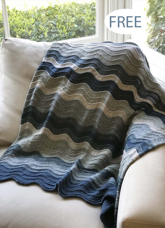 Free Pescadero Waves Blanket Knitting Pattern