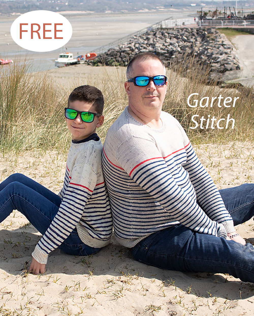 Free Sweater Knitting Pattern Small and Large Sailor Shirt in Child and Adult Sizes