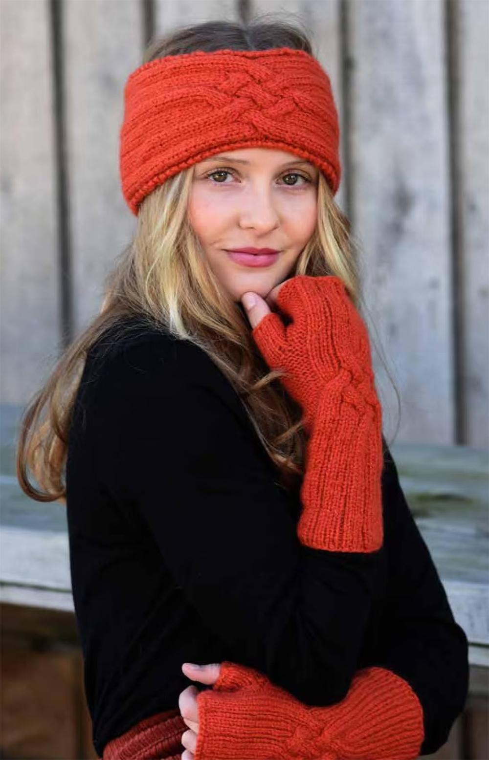 Petrine Headband and Wristlets Set Knitting Pattern