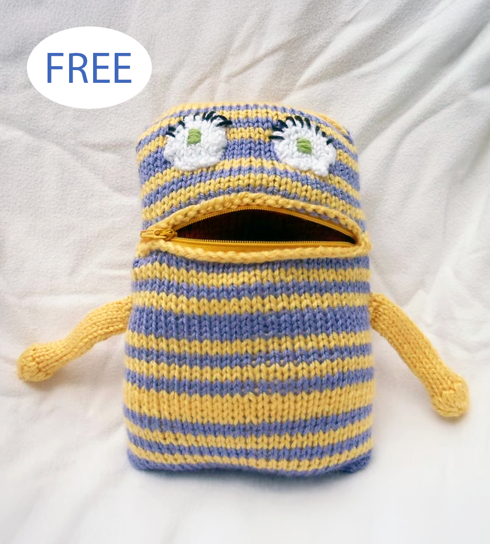 Free Petunia, the Zipper Monster Knitting Pattern Set