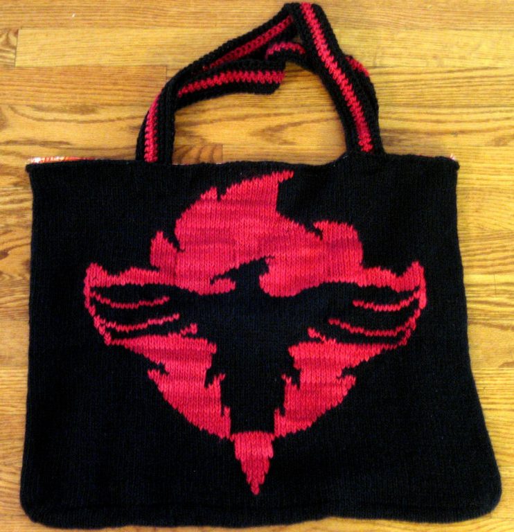 Free Knitting Pattern for Phoenix Rising Tote Bag