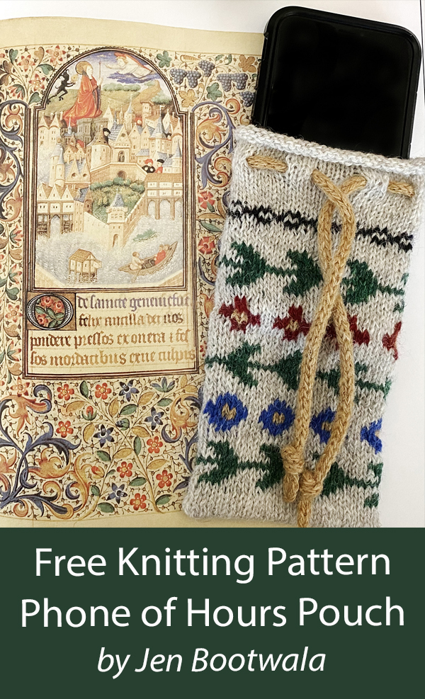 Phone of Hours Pouch Free Knitting Pattern