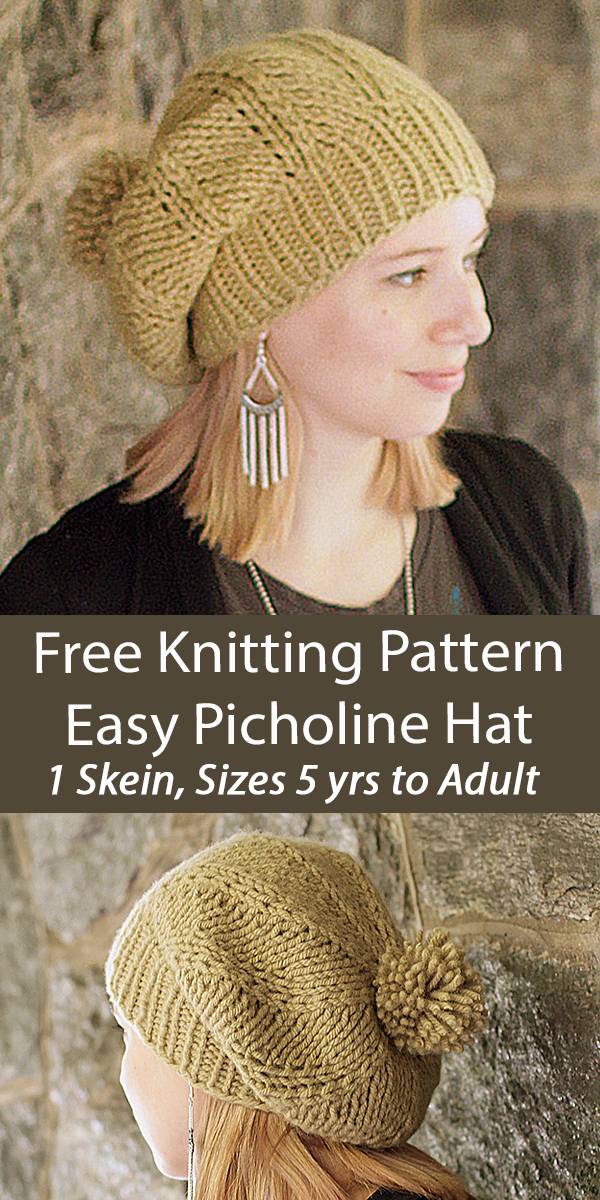 Free Hat Knitting Pattern Easy Picholine Hat