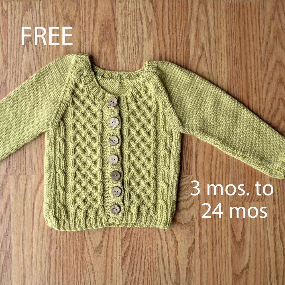 Free Baby Cable Picket Baby Cardigan Knitting Pattern