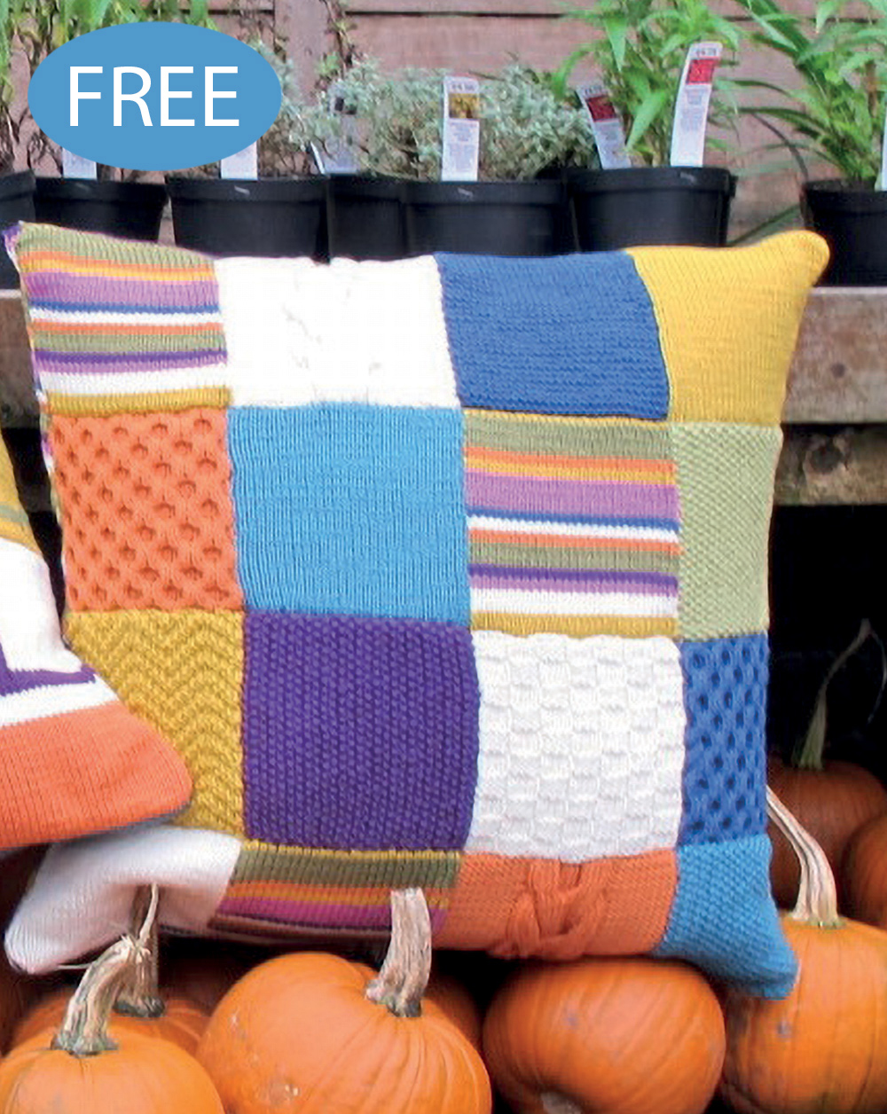 Free Stash Buster PicKnit Square Cushion Knitting Pattern