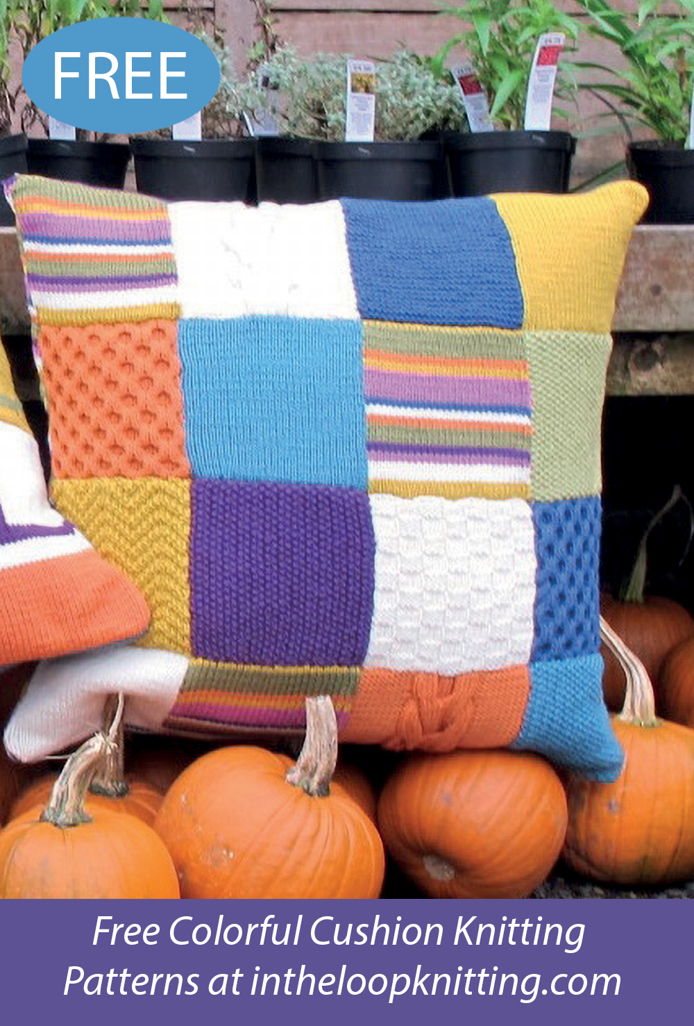 Free Stash Buster PicKnit Square Cushion Knitting Pattern