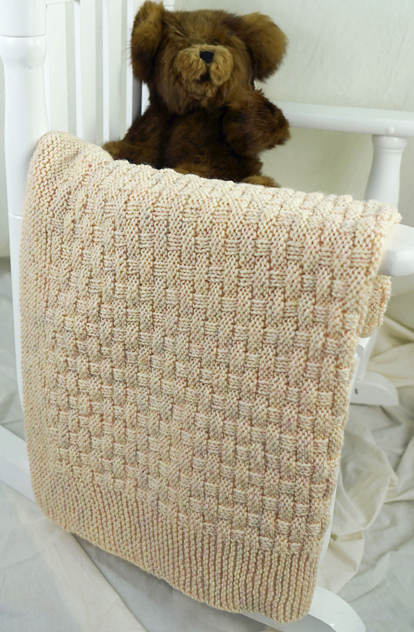 Free Easy Baby Blanket Knitting Pattern Pie Crust Basketweave Blanket