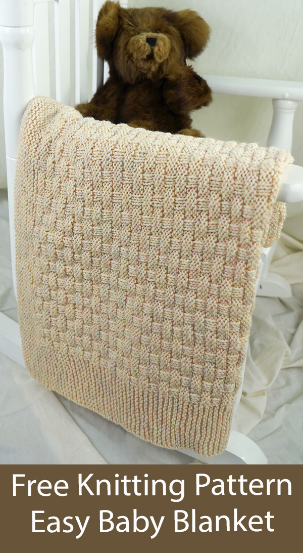 Free Easy Baby Blanket Knitting Pattern Pie Crust Basketweave Blanket