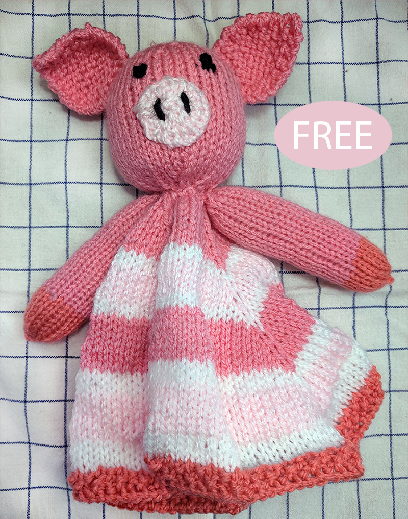 Free Pig Lovie Blanket Knitting Pattern