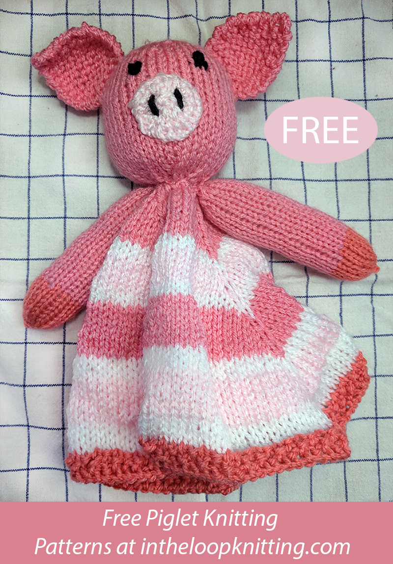 Free Pig Lovie Blanket Knitting Pattern