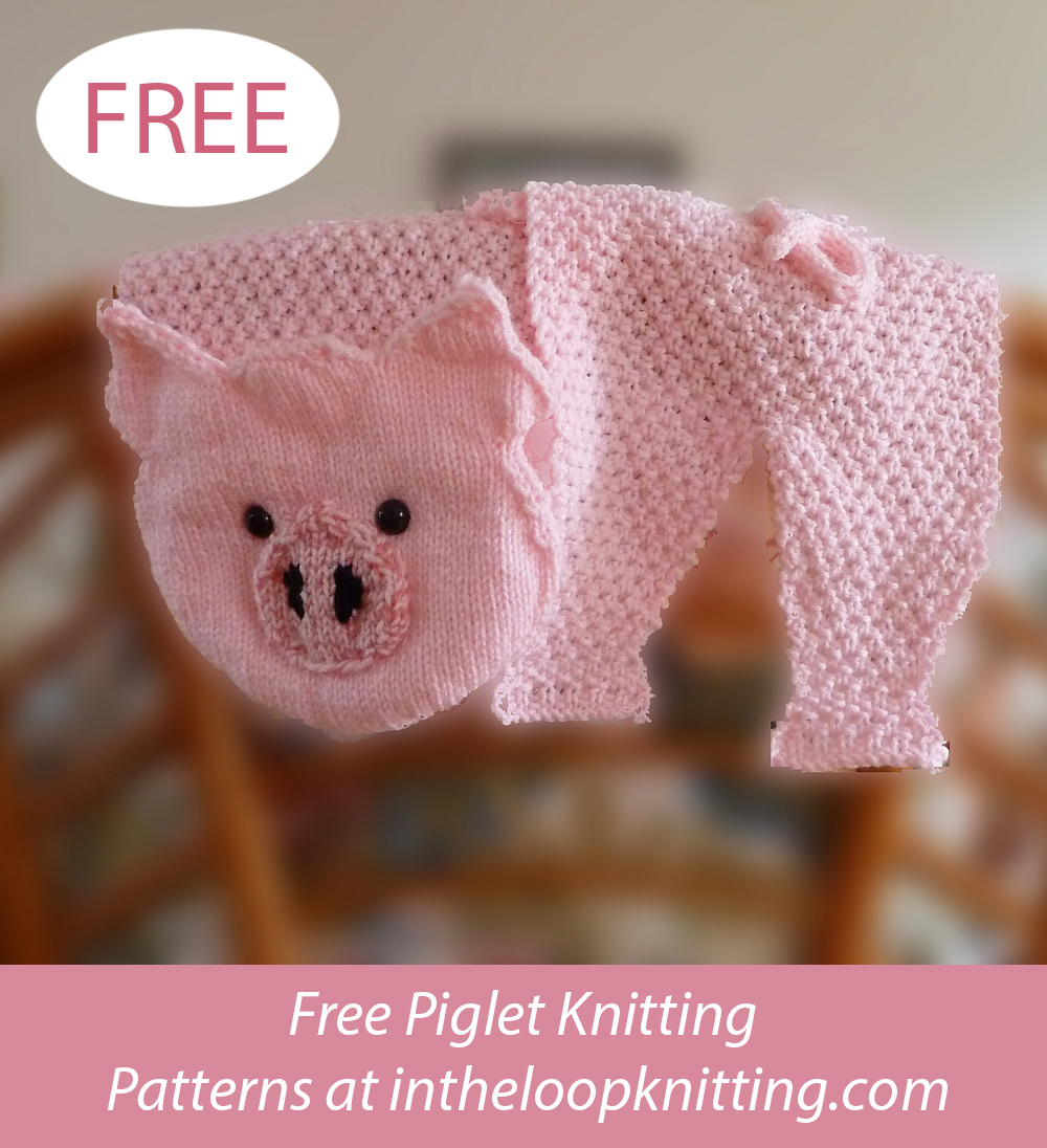 Free Piglet in Pink Scarf Knitting Pattern