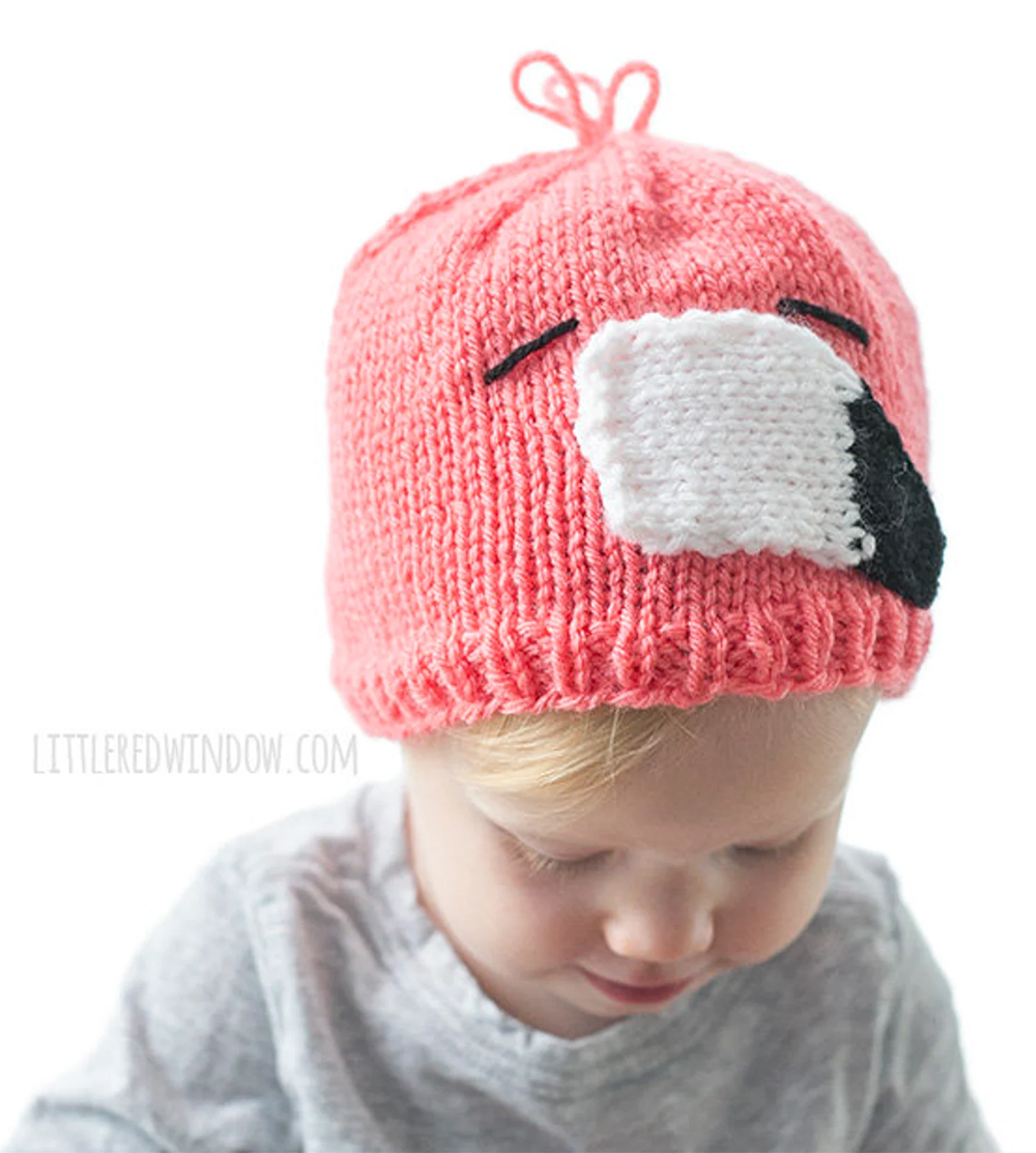 Free Baby Knitting Patterns Baby Flamingo Hat