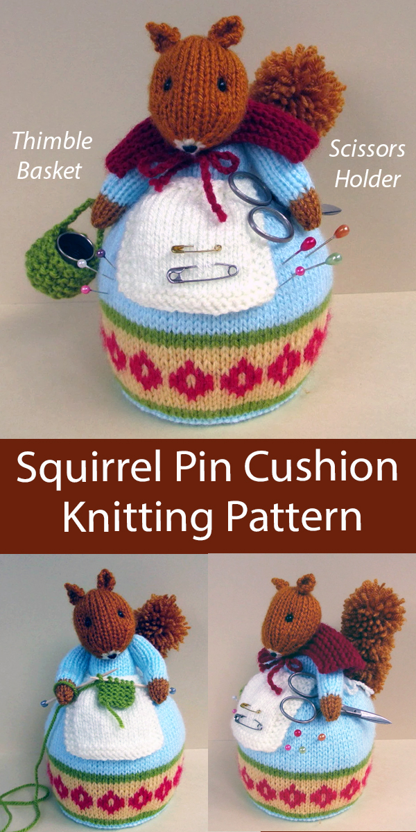 Squirrel Pin Cushion Knitting Pattern Pinny Fuzzytuft Pincushion
