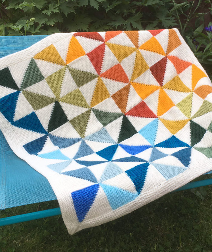 Knitted patchwork baby online blanket