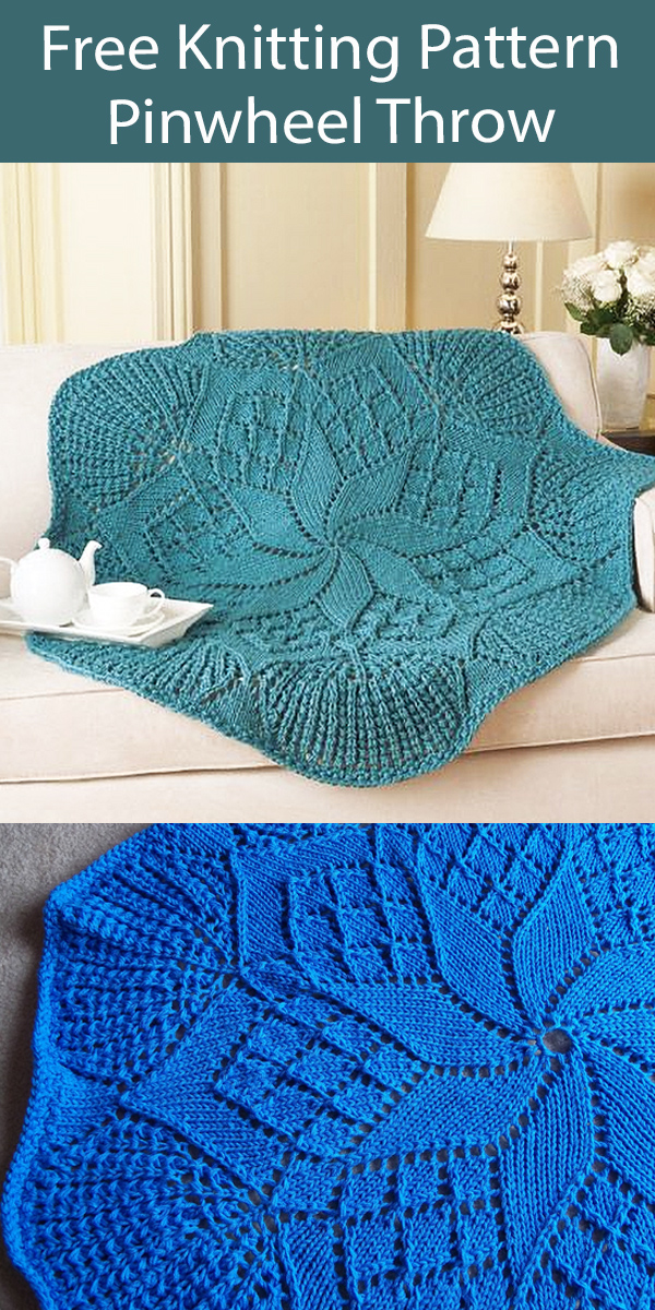 Free Blanket Knitting Pattern Pinwheel Throw Blanket