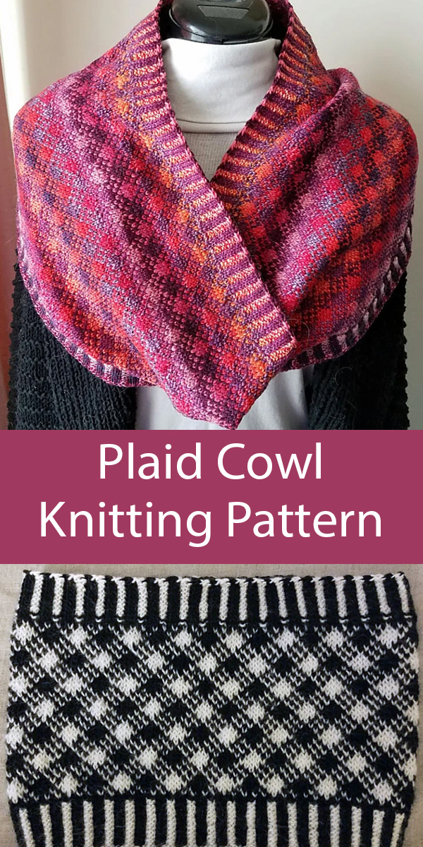 Plaid Cowl Knitting Pattern