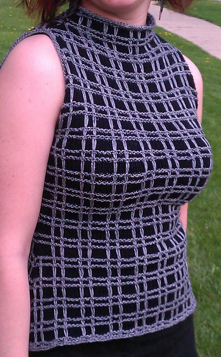 Knitting Pattern for Plaid Halter Top