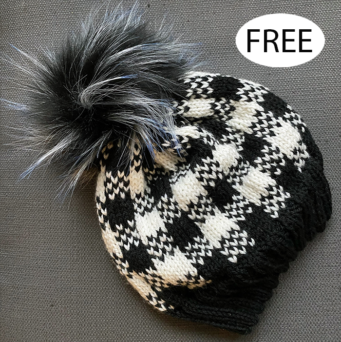 Free Plaid Toque Knitting Pattern