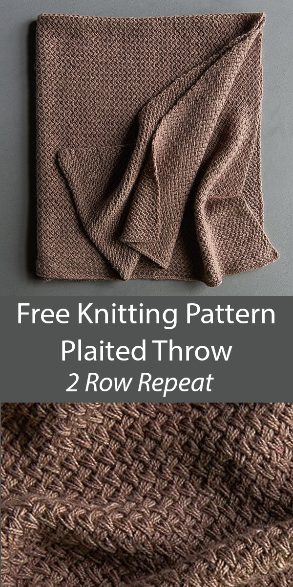 Plaited Throw Free Blanket Knitting Pattern
